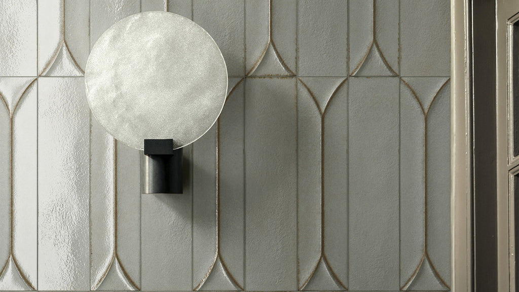 Baroque Decor Lichen Green Porcelain Wall Tiles 9.1cm x 37.5cm