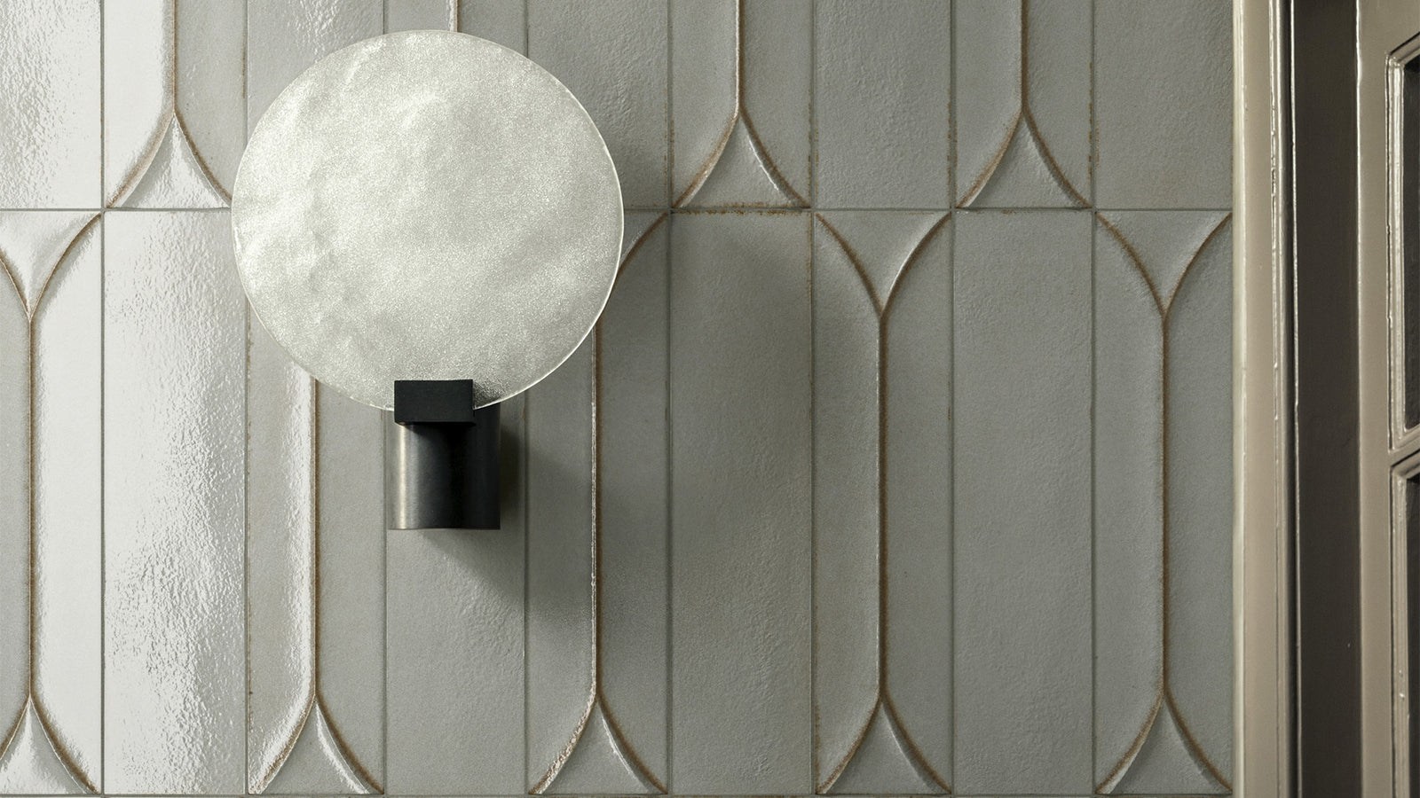 Baroque Decor Lichen Green Porcelain Wall Tiles 9.1cm x 37.5cm