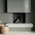 Baroque Lichen Green Porcelain Wall Tiles & Floor Tiles 9.1cm x 37.5cm