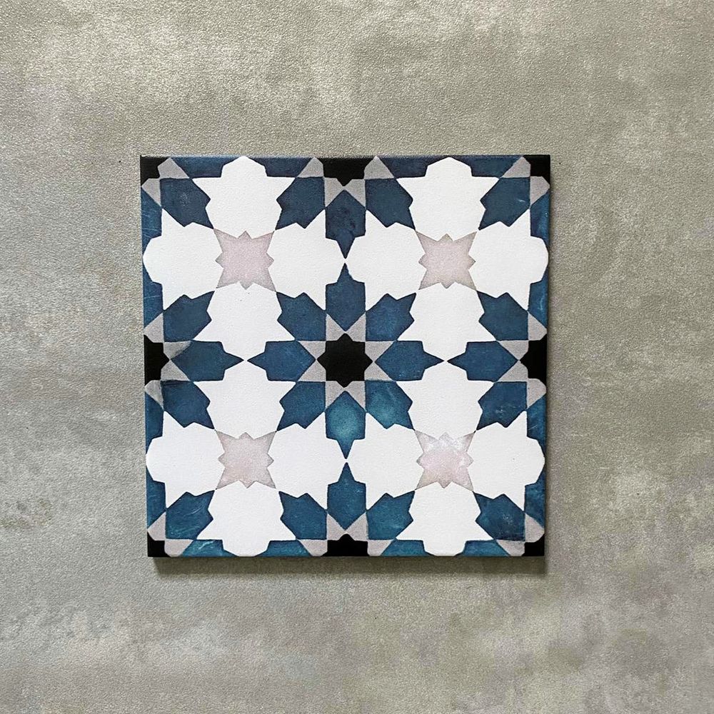 FULL TILE SAMPLE Madeira River Blue 20cm x 20cm