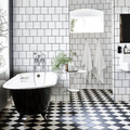 Manor Mini Victorian Black Base Tile 15cm x 15cm