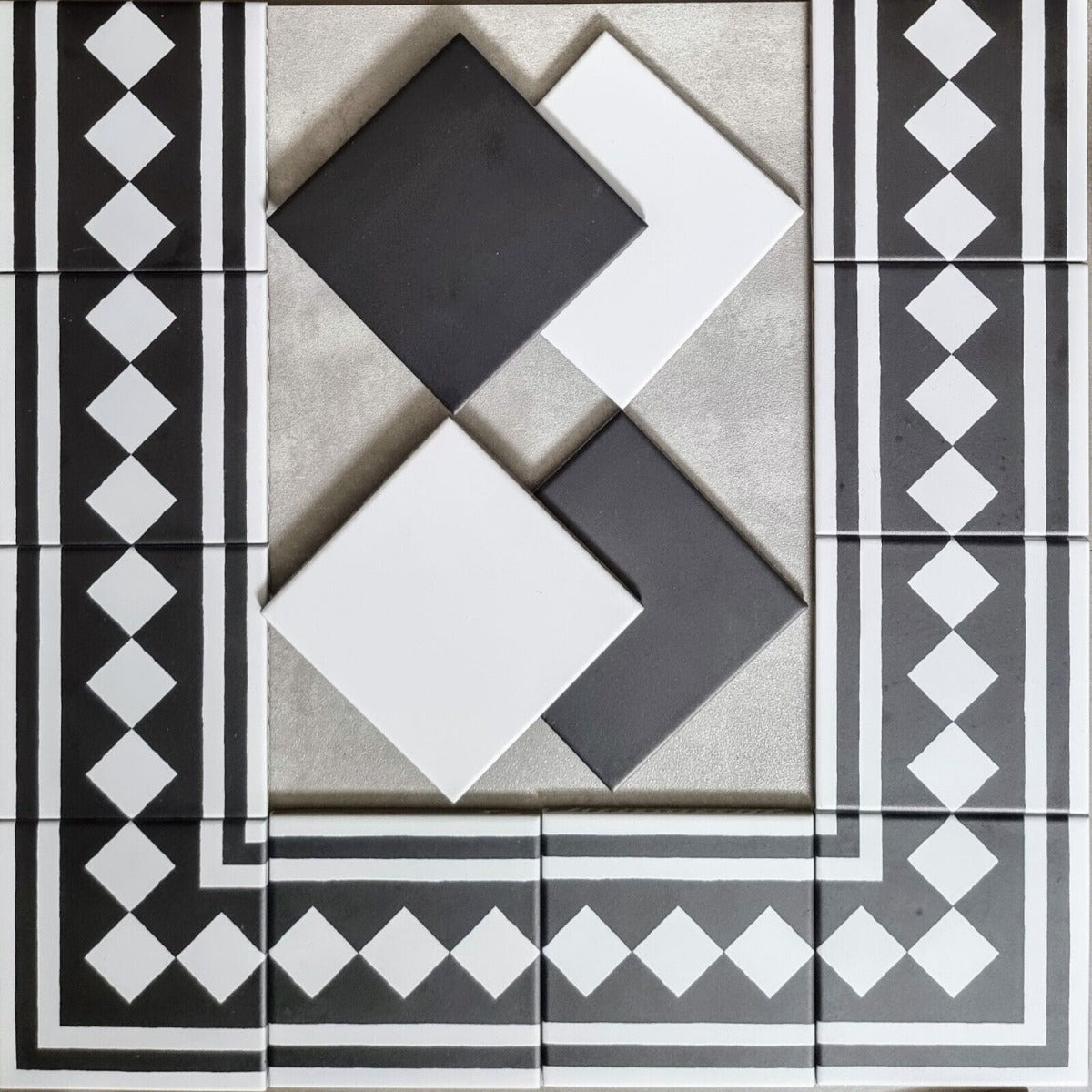 Manor Mini Victorian White Base Tile 15cm x 15cm