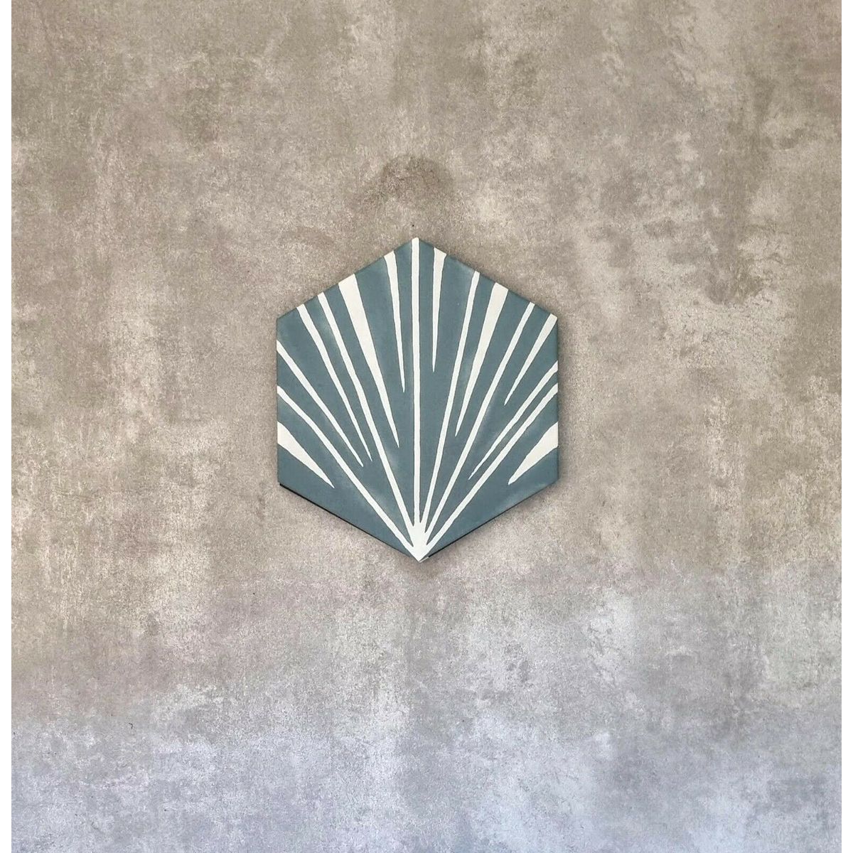 FULL TILE SAMPLE Zebra MARINE Hexagon 18.7cm x 21.6cm
