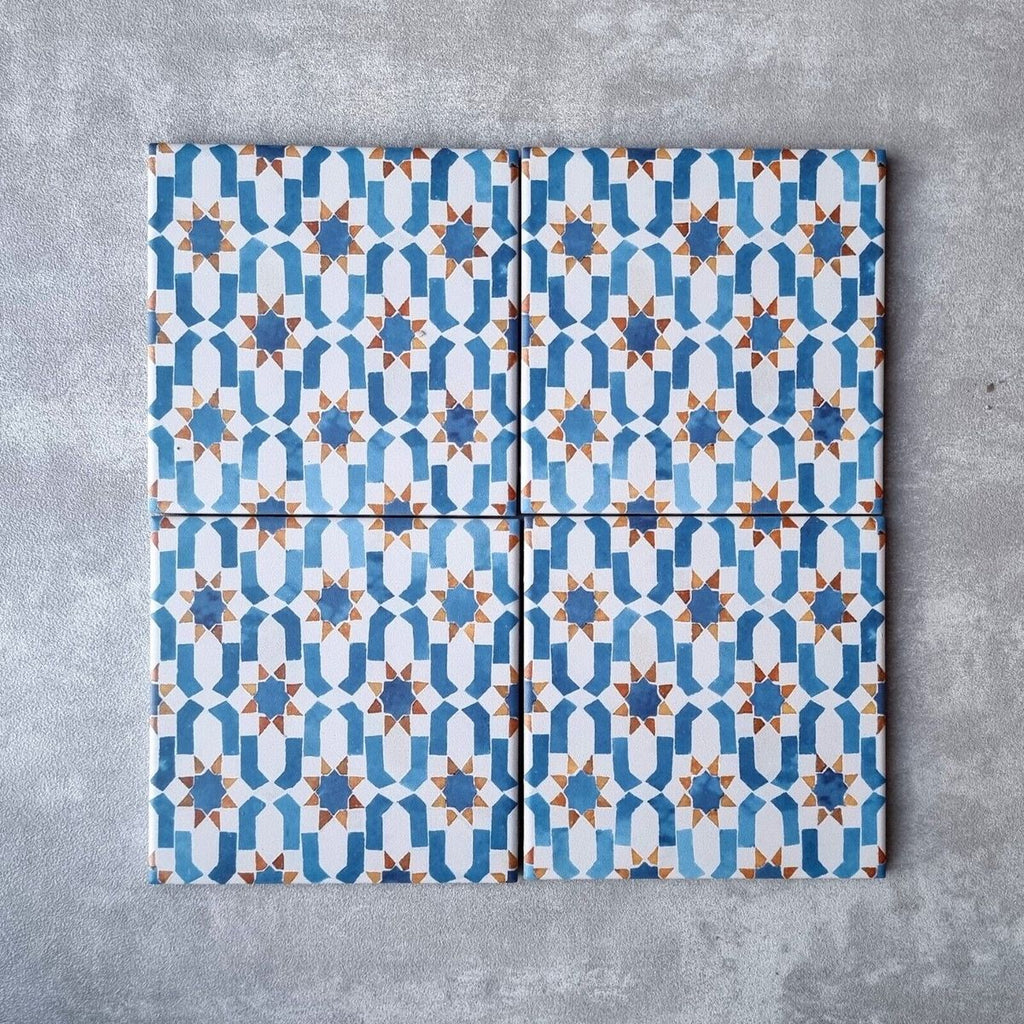 Marrakech A Mini Moroccan Porcelain Wall Floor Tile 15cm x 15cm