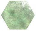 CUT TILE SAMPLE Enigma Lustre Glaze | Hexagon Jungle Green | Porcelain Wall and Floor Tile