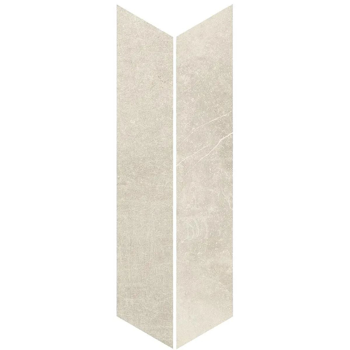 FULL TILE SAMPLE Monzo Stone CHEVRON Sand 10cm x 53cm