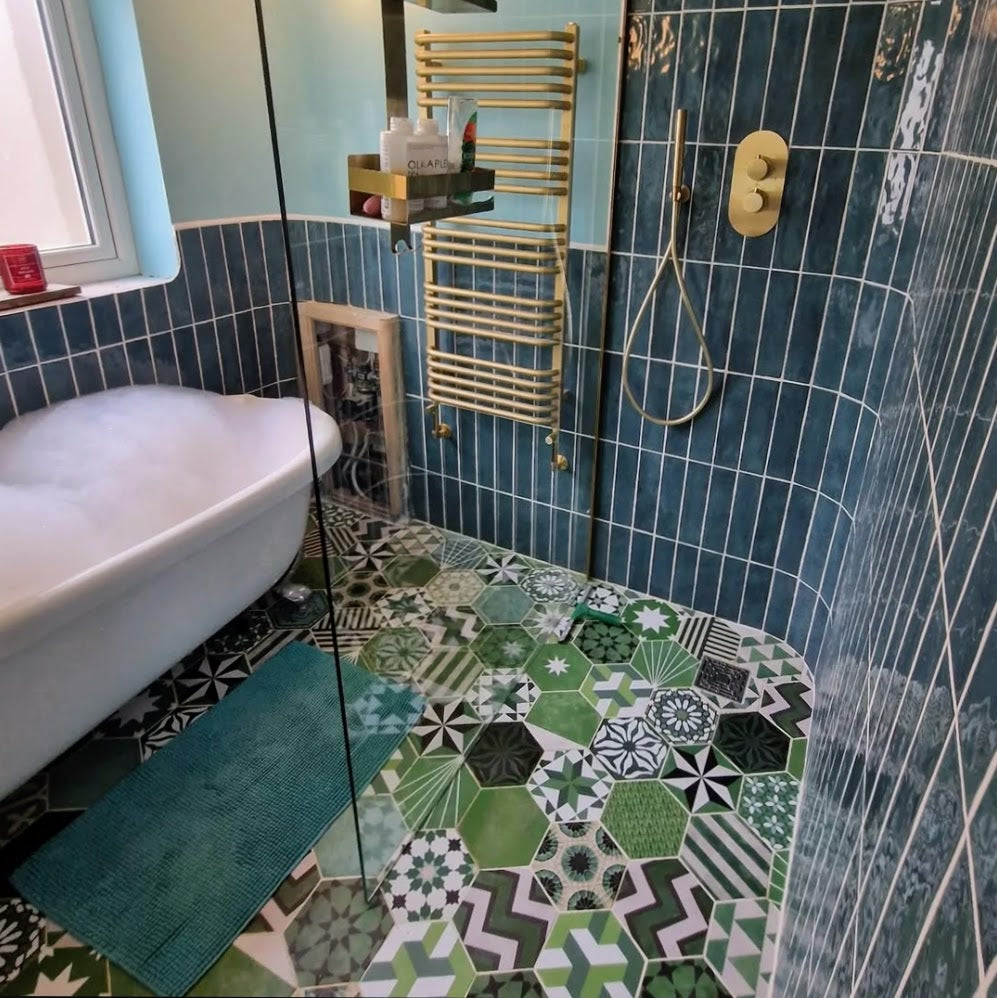 Nairobi Tile | Gloss Blue | Handmade Effect | Rustic Tile | 7.5cm x 30cm