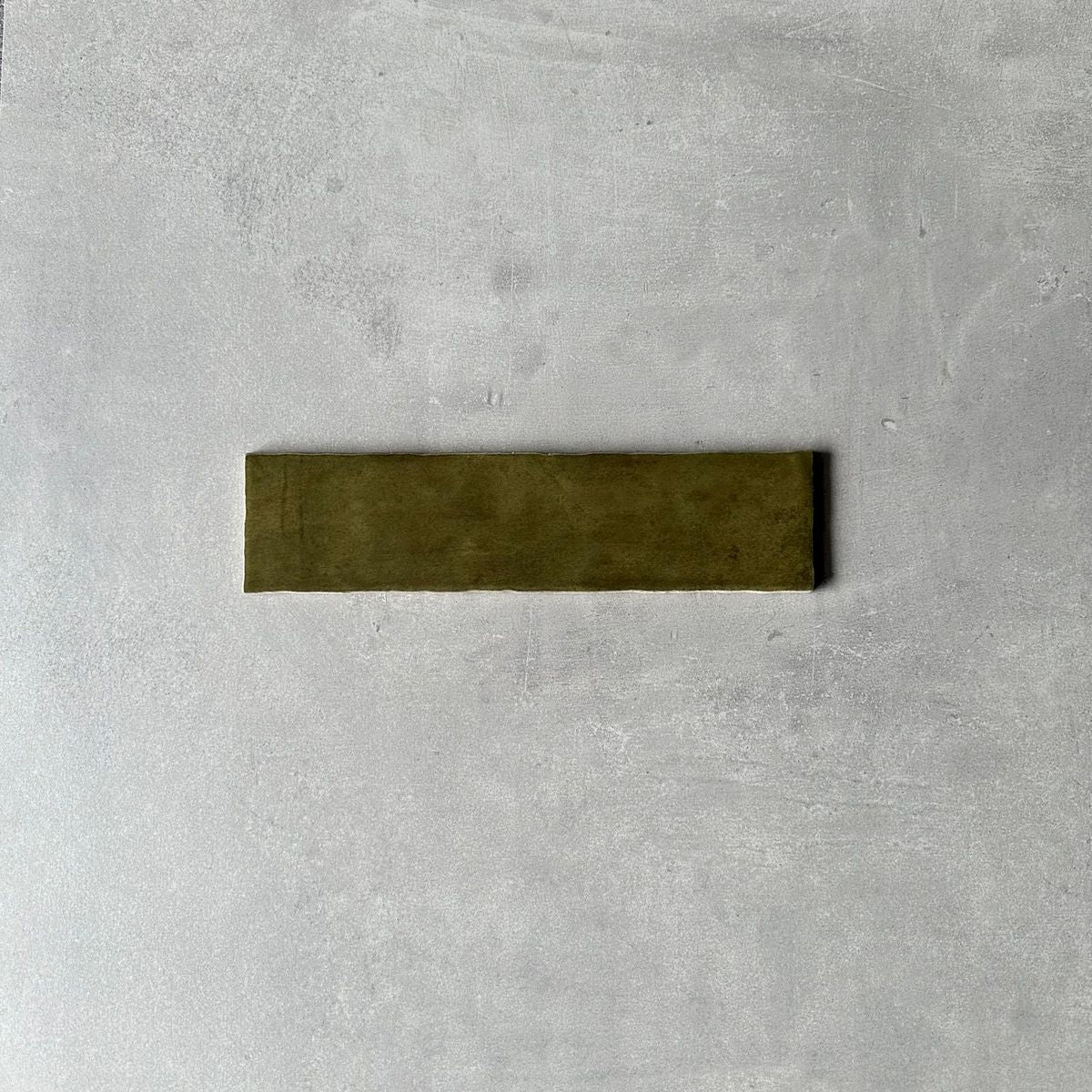 Nairobi Tile | Gloss Olive Green | Handmade Effect | Rustic Tile | 7.5cm x 30cm