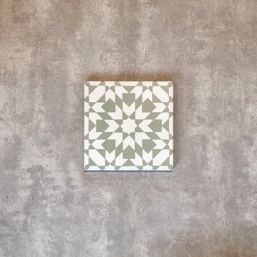 Ottoman Sage Green Moroccan Tiles 20cm x 20cm