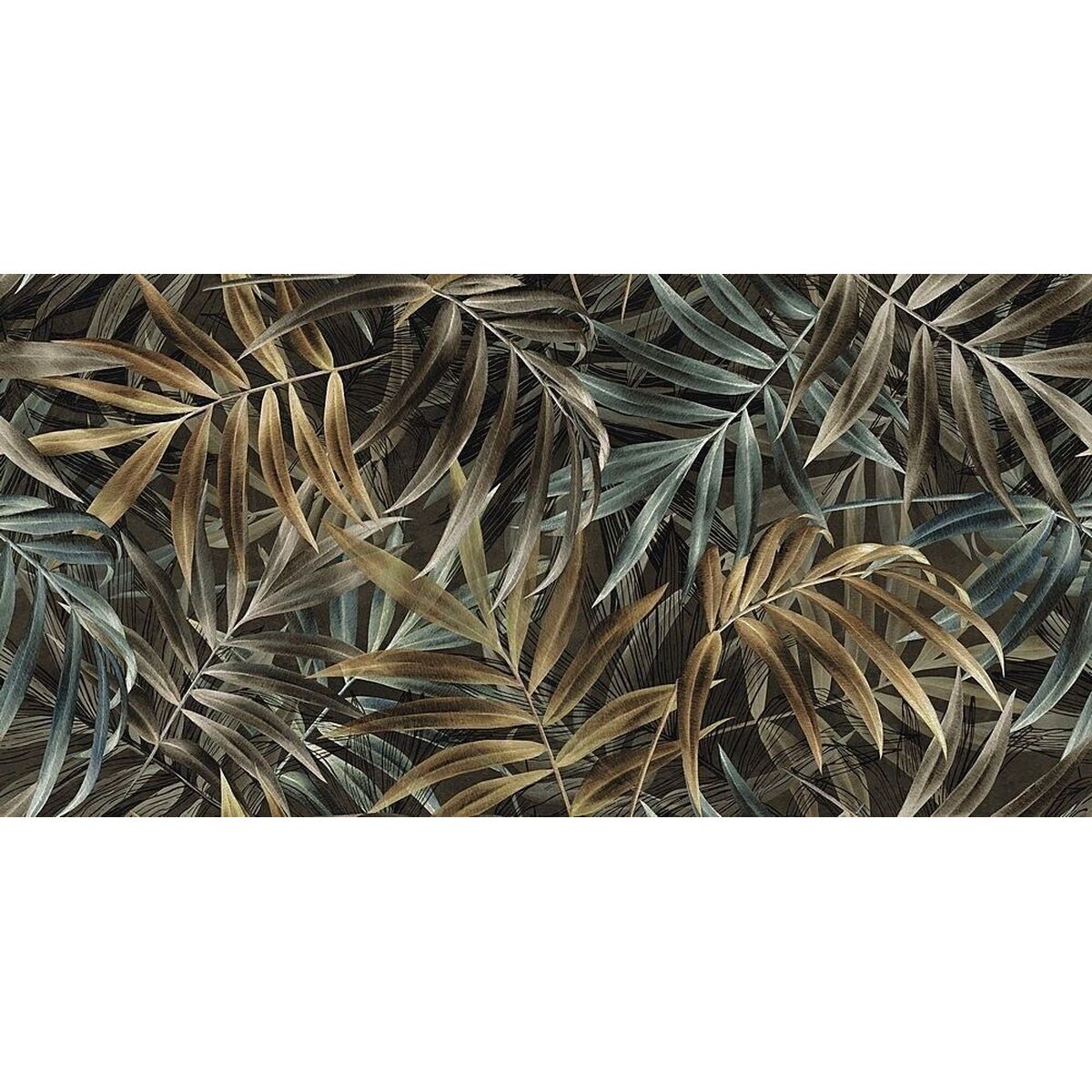 CUT TILE SAMPLE Plant Life DARK Decor Tiles 60 x 120cm (Cut piece 15cm x 30cm)
