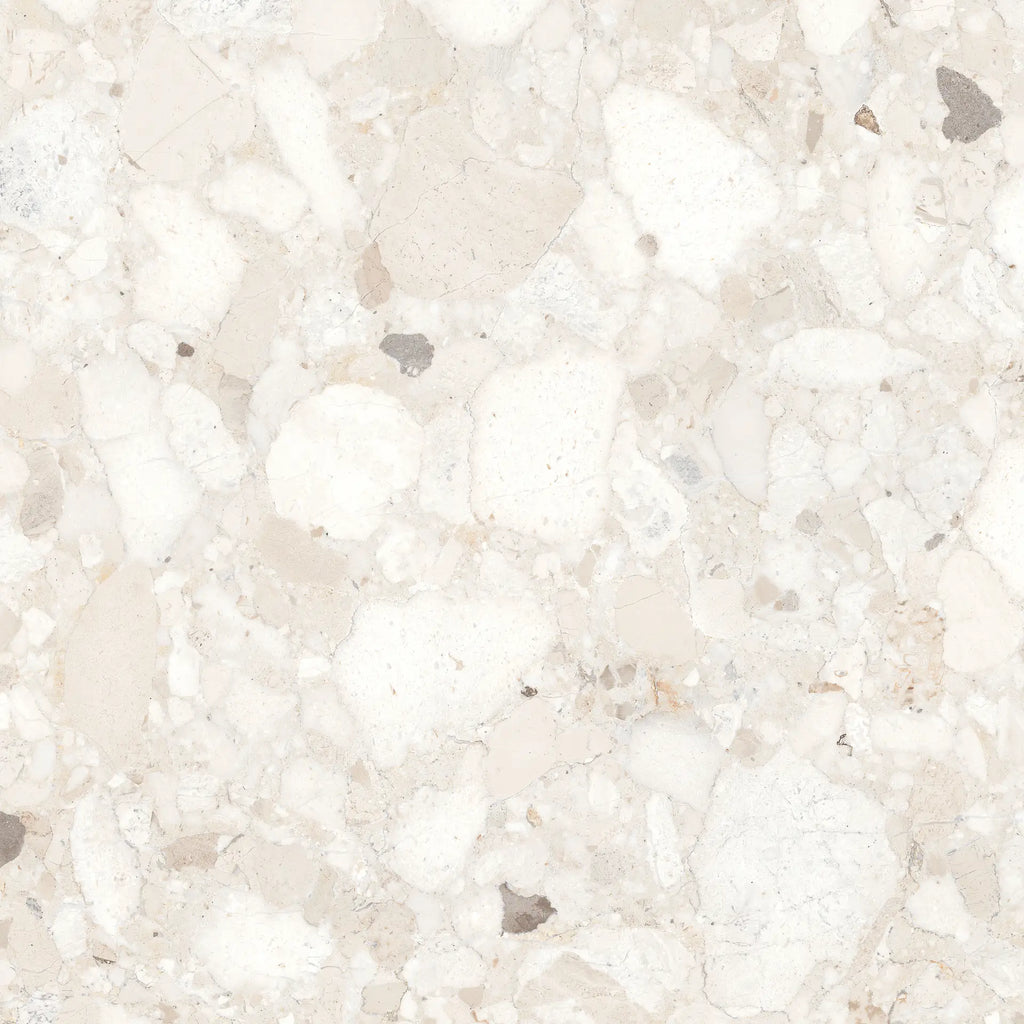 Venice Ivory Terrazzo Tile Polished Ivory 60cm x 60cm