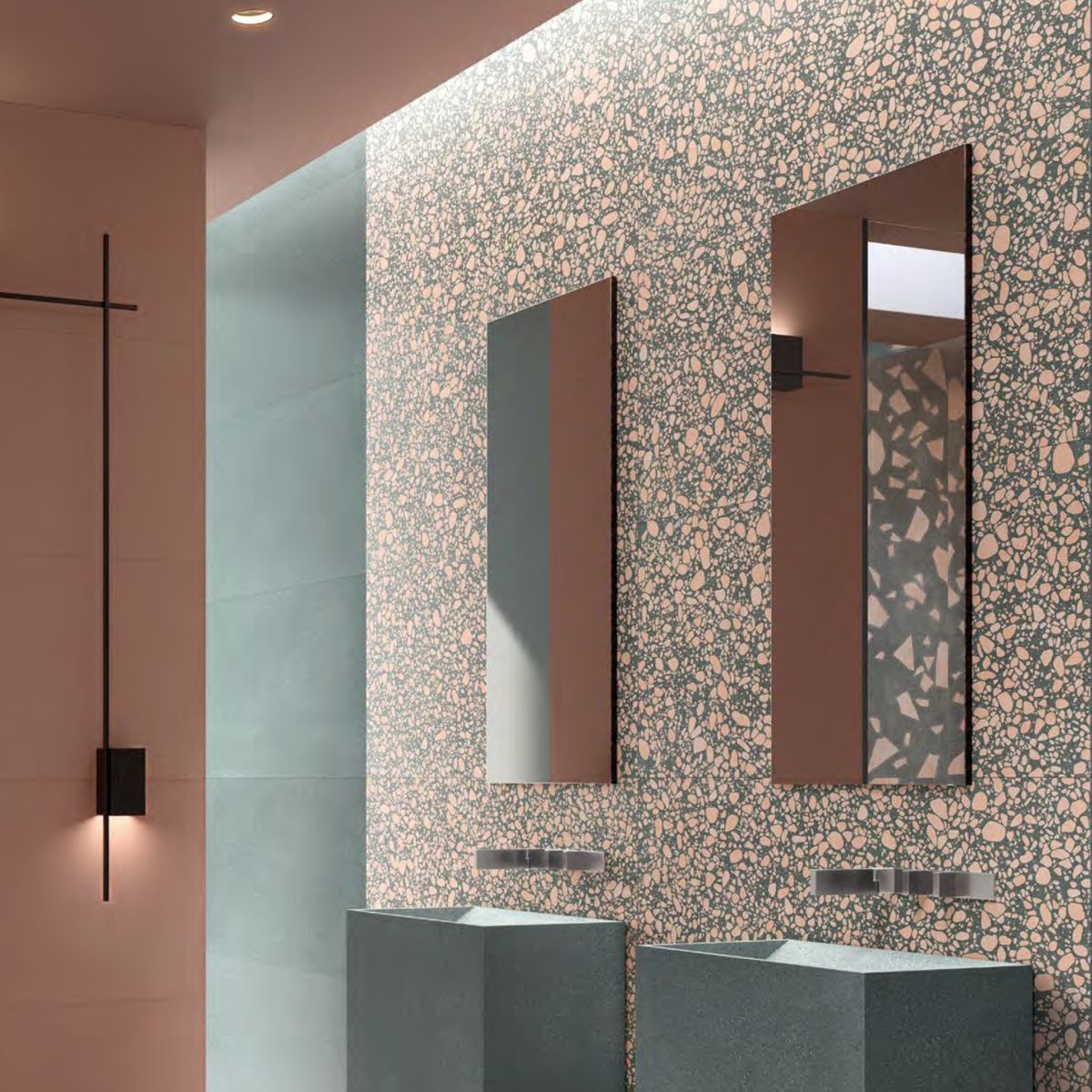 CUT TILE SAMPLE Melody POP Terrazzo Green 60cm x 60cm