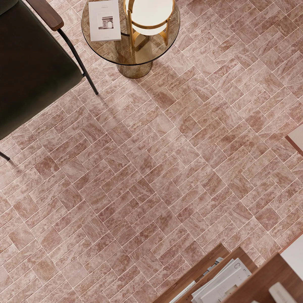 Amalfi Brick Rouge Vintage Marble Wall & Floor Tiles 5.4cm x 22cm