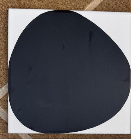 FULL TILE SAMPLE Pebbles Reversed Black 20cm x 20cm