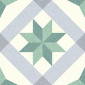 FULL TILE SAMPLE Riviera Menton Star Green 25cm x 25cm