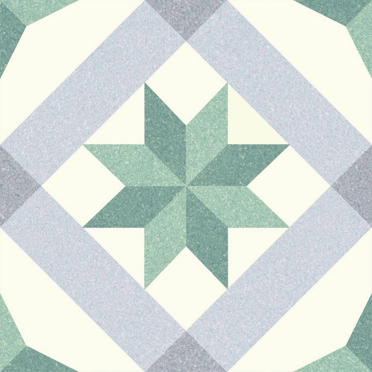 FULL TILE SAMPLE Riviera Menton Star Green 25cm x 25cm