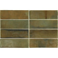 FULL TILE SAMPLE Saigon Brick Olive Green Moroccan Wall Tiles 5.1 x 16.1cm