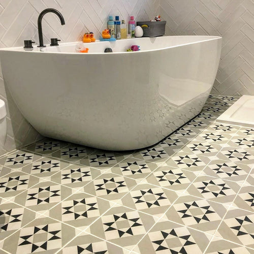 Cambridge Silver Borough Victorian Anti Slip Porcelain Wall Floor Tiles