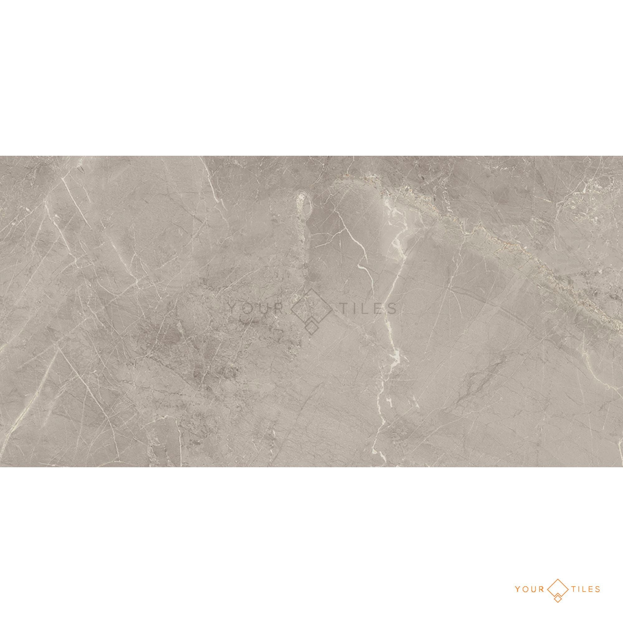 CUT TILE SAMPLE Valentino Supreme Grey Polished Marble Effect 30cm x 60cm