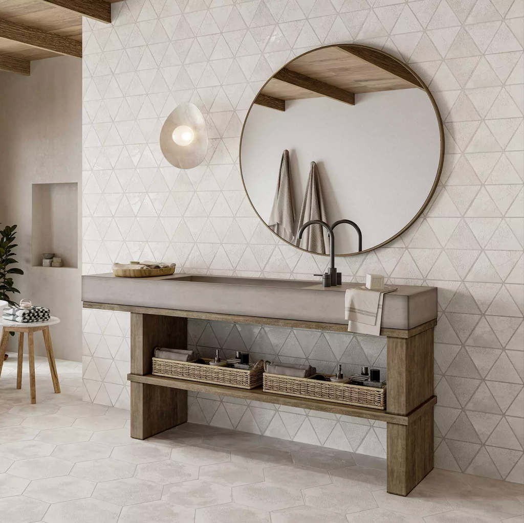 Enigma Lustre Glaze | Triangle Mist | Porcelain Wall and Floor Tile