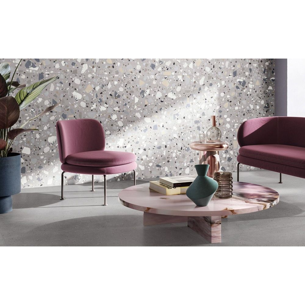 Verona Maxi Decor Grey Terrazzo Concrete style Porcelain Tiles 90cm x 90cm