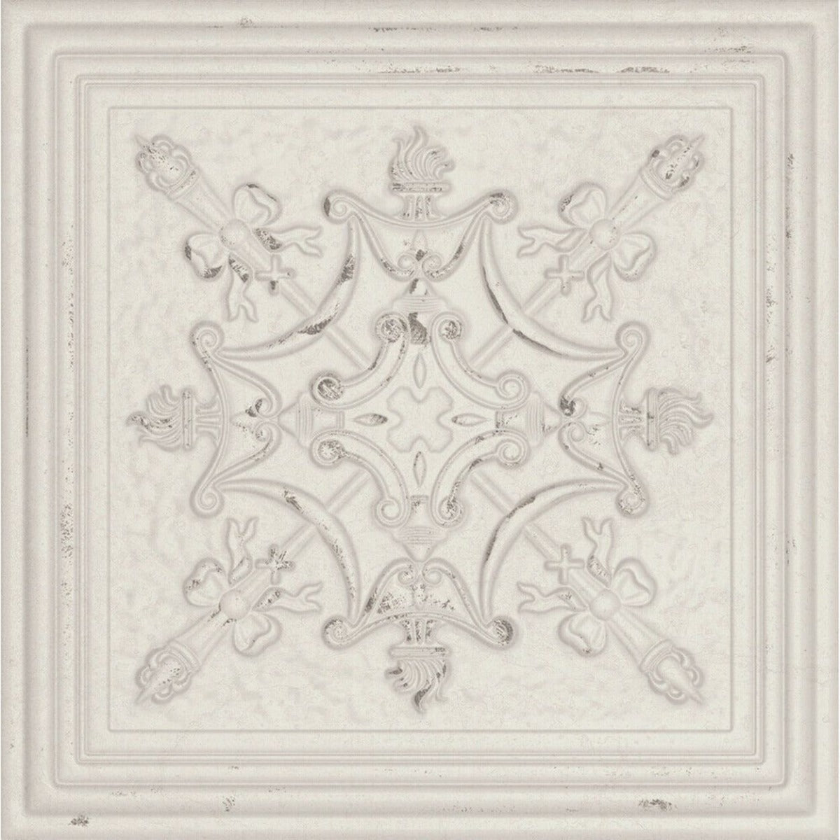 Regency Tin White Embossed Wall Panel Tiles FULL TILE SAMPLE