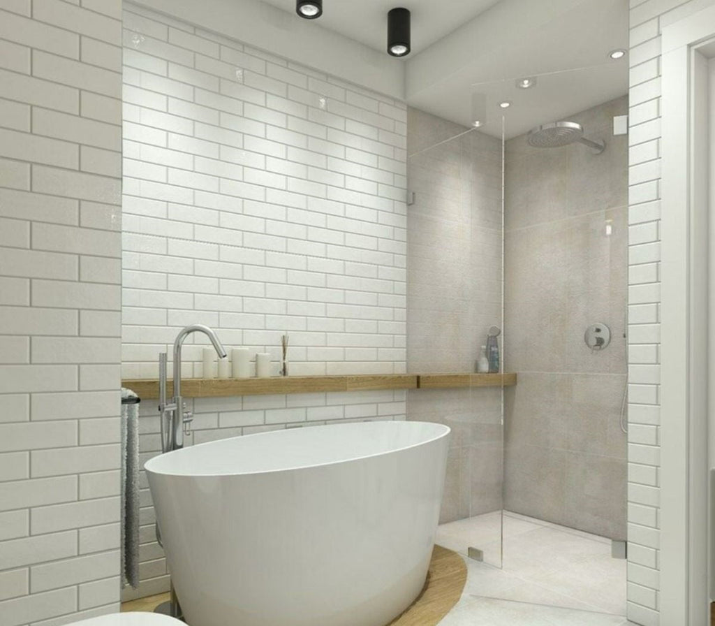 Brooklyn White Matt | Flat Subway Metro Brick Wall Tile | 7.5cm x 30cm