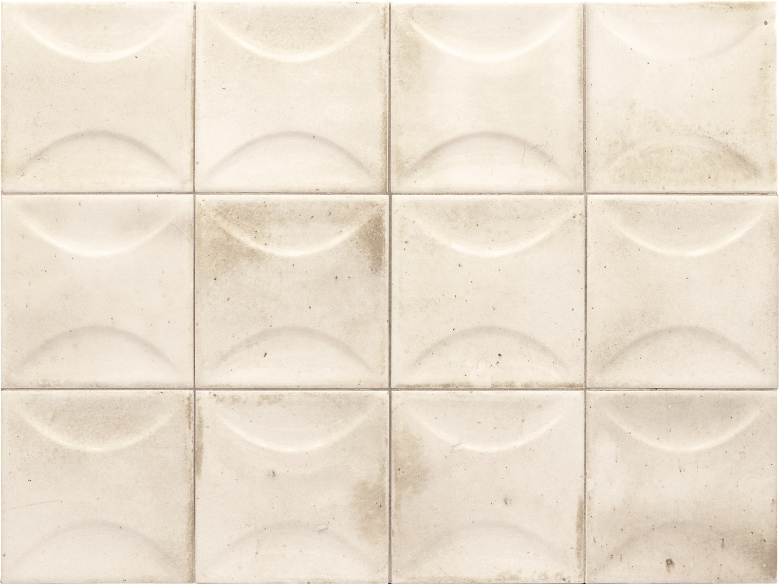 FULL TILE SAMPLE Saigon White Decor Square Wall Tiles | 10cm x 10cm