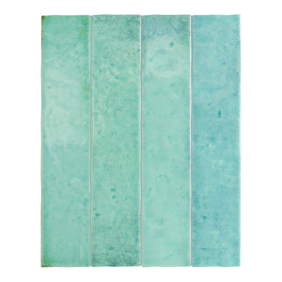 FULL TILE SAMPLE Bora Bora Brick Aqua | 6.5cm x 32.8cm