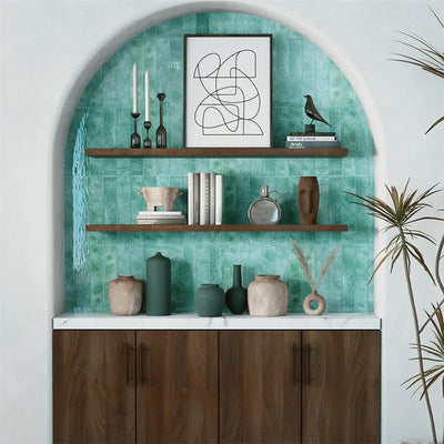Bora Bora Aqua Brick | Flux Glaze Finish | Wall Tile | 6.5cm x 32.8cm