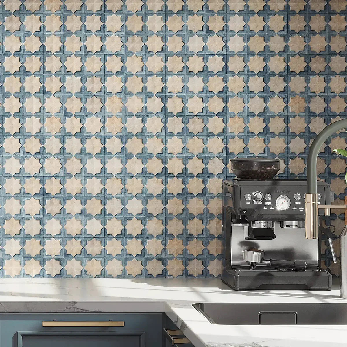 Zanzibar Moroccan Arena Blue 31 x 56cm Wall Tiles