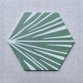 FULL TILE SAMPLE Zebra VERDE Green Hexagon 18.7cm x 21.6cm
